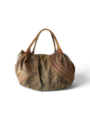 Fendi Spy Zucca Monogram Leather Shoulder Bag – Brown & Black
