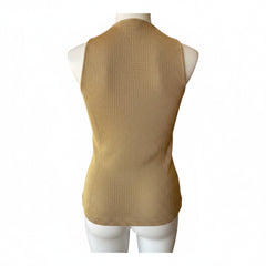 Fendi Metallic Gold Knit Sleeveless Top – Size 42