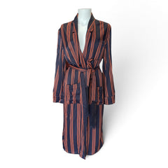 Free People Atrium Embroidered Duster – Navy Blue & Orange – XS