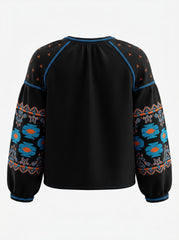 Free People Embroidered Swingy Jacket Black – No Size Tag