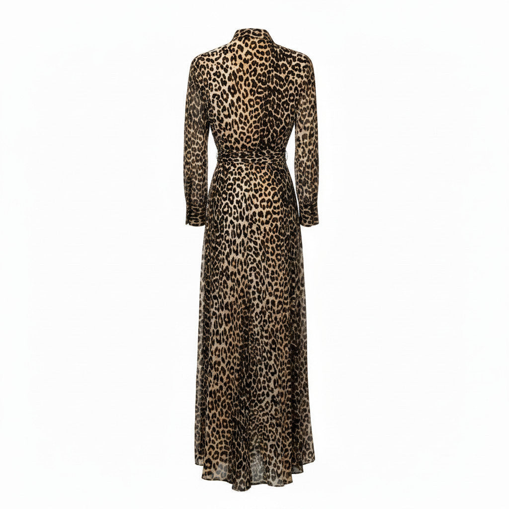 Ganni Leopard Print Midi Dress - Size 36