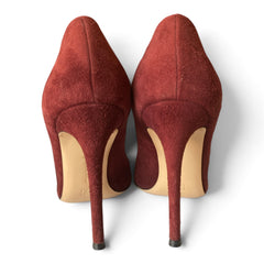 Gianvito Rossi Gianvito 105 Suede Pumps – Burgundy – Size 39