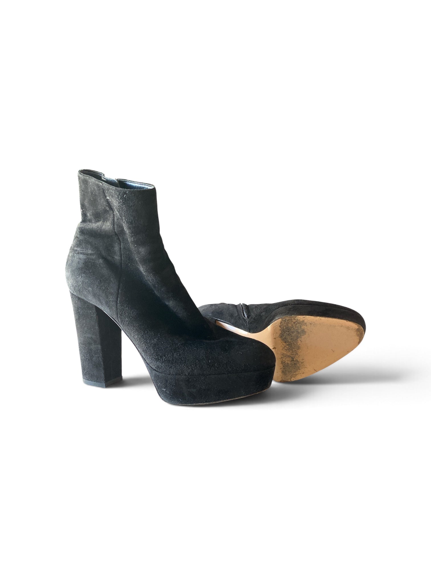 Gianvito Rossi Black Suede Platform Ankle Boots – Size 39