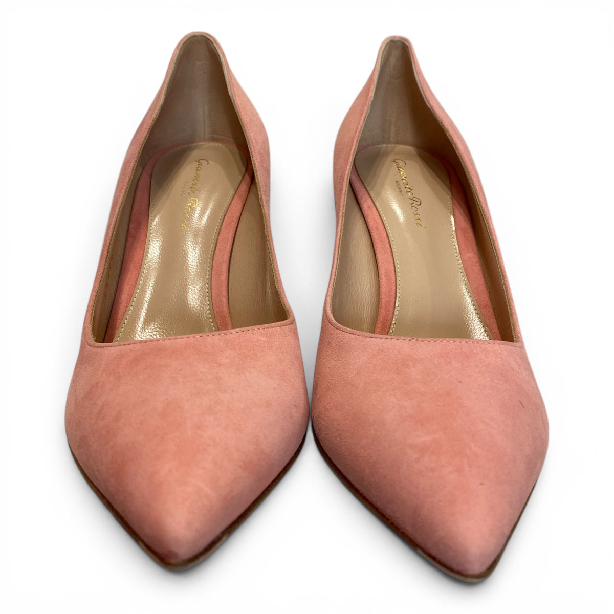 Gianvito Rossi Pink Suede Pointed-Toe Pumps - Size 40