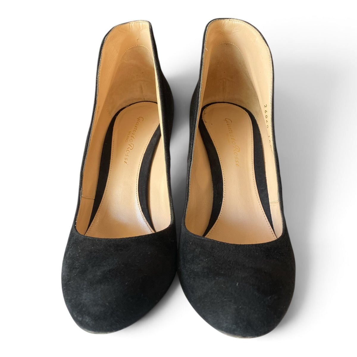 Gianvito Rossi Round-Toe Black Suede Pumps – Size 38