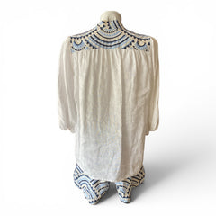 Greek Archaic Kori Linen Set – Blue & White – Size S