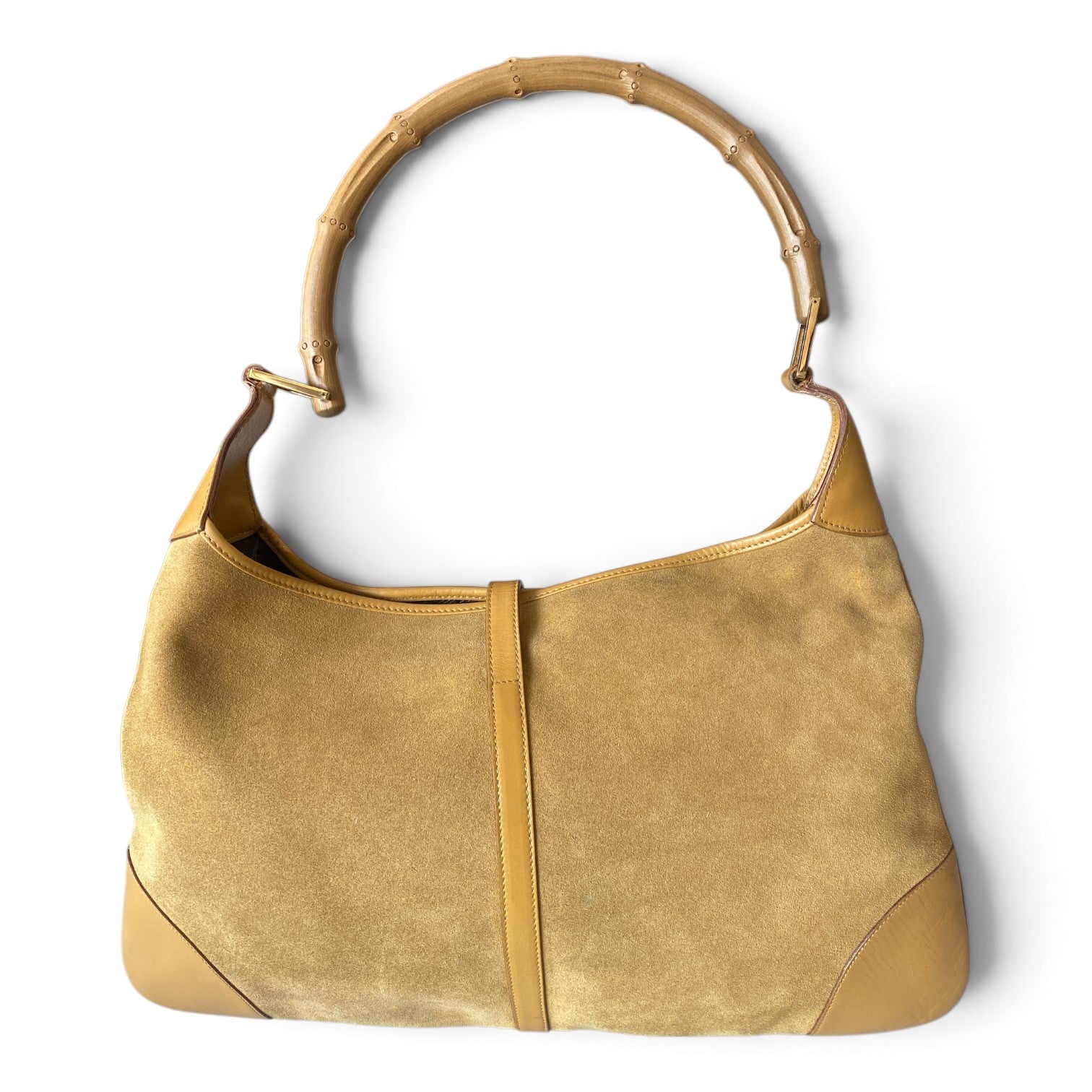 Gucci Vintage Bamboo Jackie Suede Shoulder Bag – Camel Brown