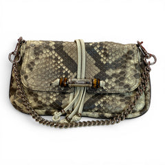 Gucci Python Bamboo Croisette Handbag
