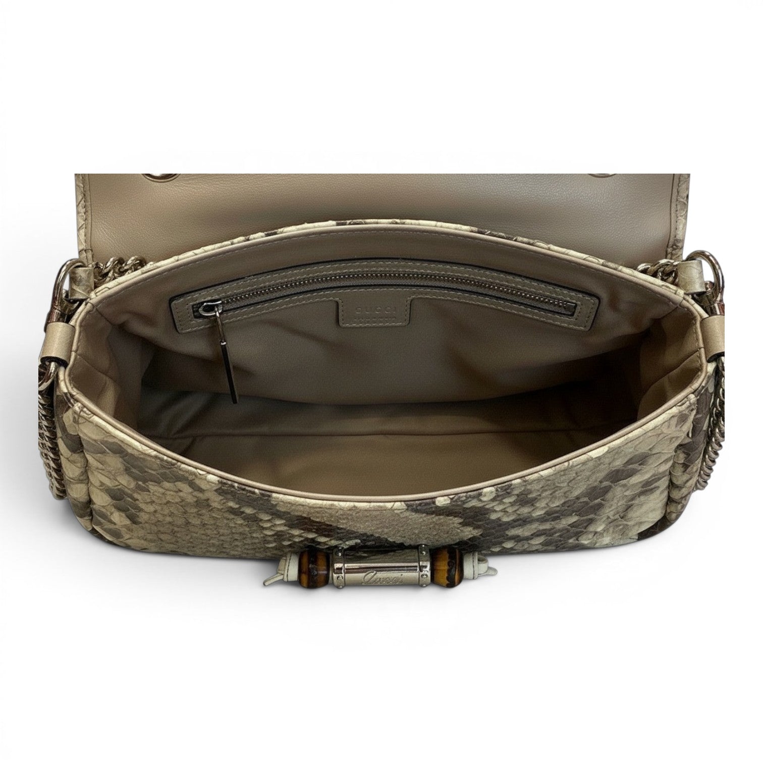 Gucci Python Bamboo Croisette Handbag
