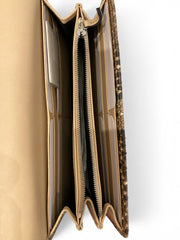 Gucci Python Continental Wallet with Crystal Interlocking G