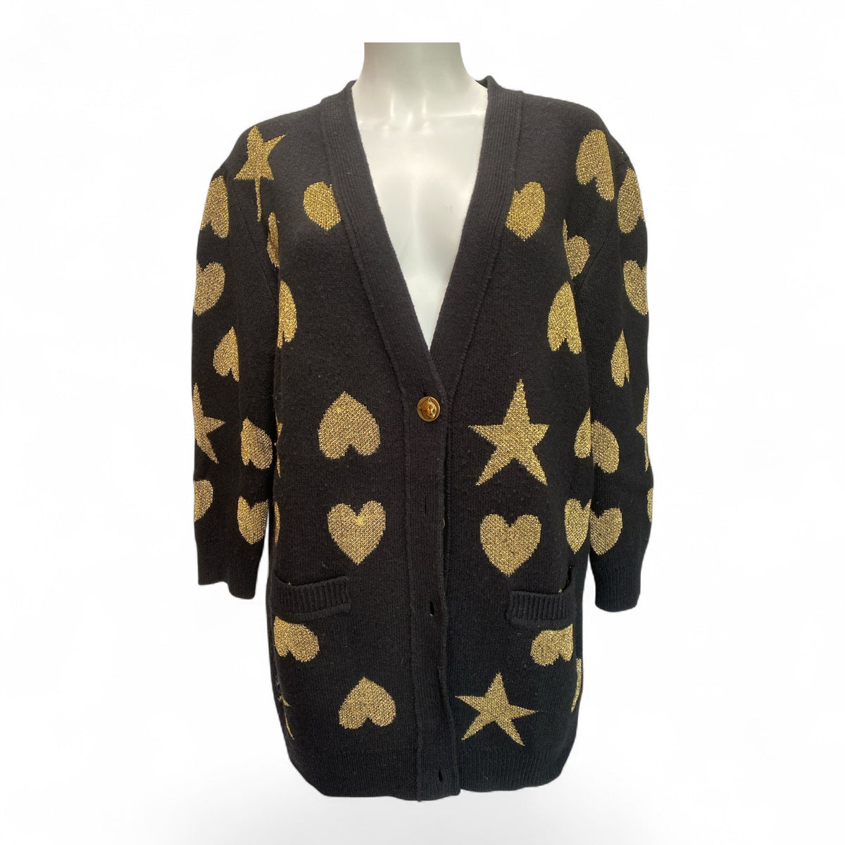 Gucci Metallic Heart & Star Intarsia Cardigan – No Size Tag