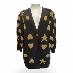 Gucci Metallic Heart & Star Intarsia Cardigan – No Size Tag