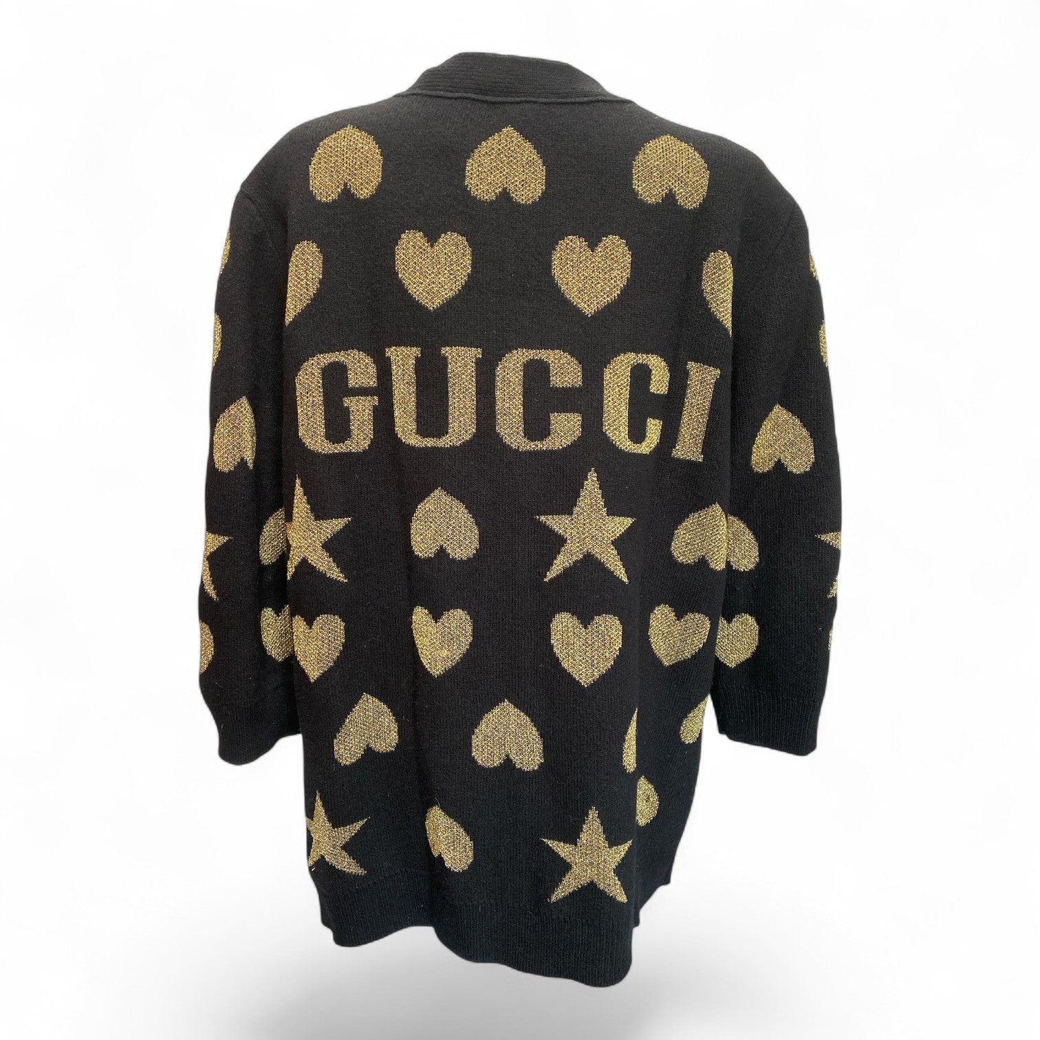 Gucci Metallic Heart & Star Intarsia Cardigan – No Size Tag