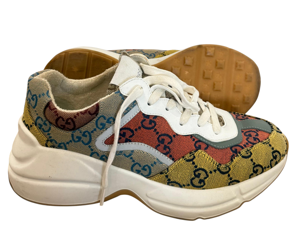 Gucci Rhyton GG Canvas Sneakers - Size 37
