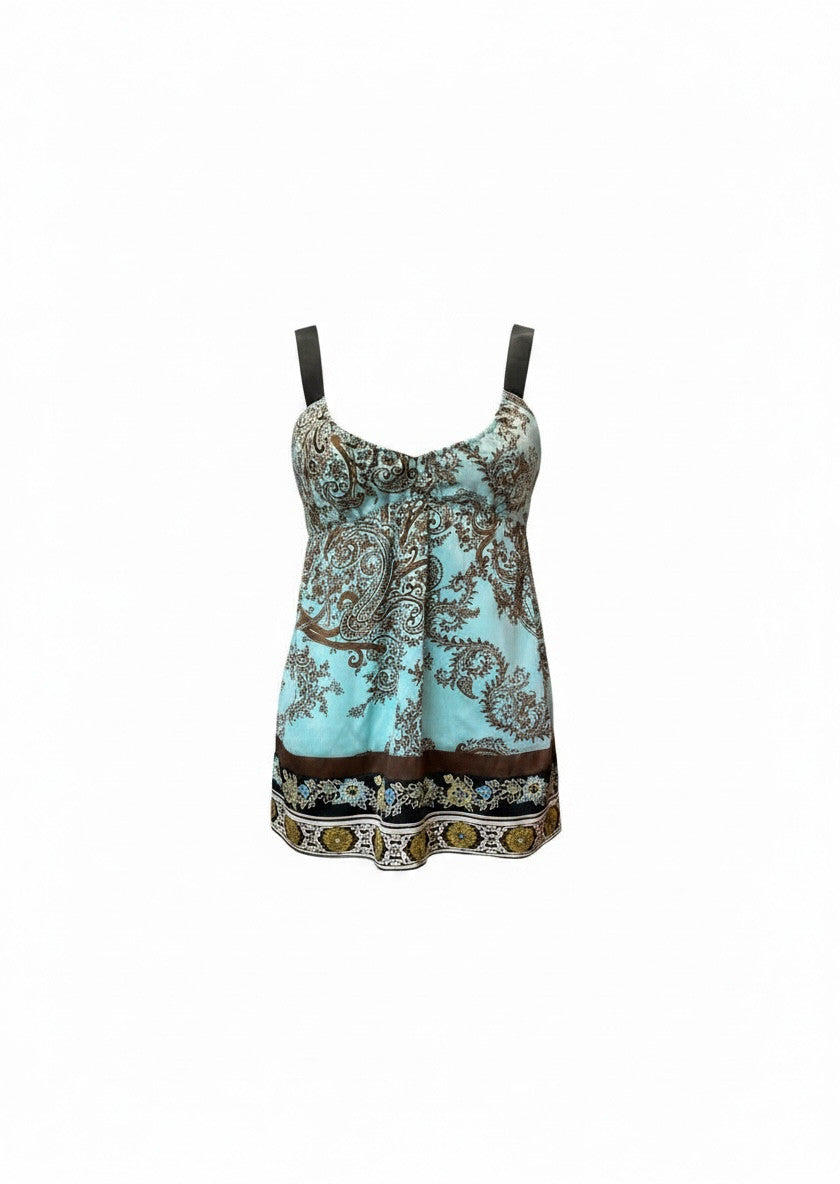Hale Bob Paisley Print Silk Blend Cami Top - Size XS