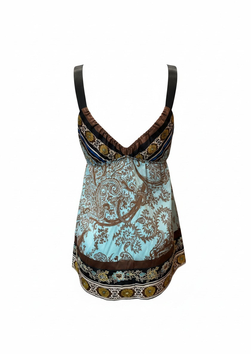 Hale Bob Paisley Print Silk Blend Cami Top - Size XS