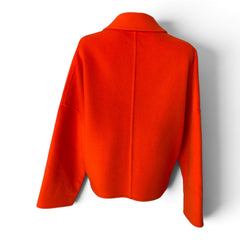 Hermès Rouge Cornaline Double-Faced Cashmere Jacket – Orange – Size 42
