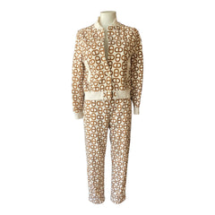 Hermès Palefroi Remix Jacket & Pants Set – White & Brown – Size 36