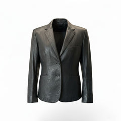 Hermès Black Leather Blazer – Size 42