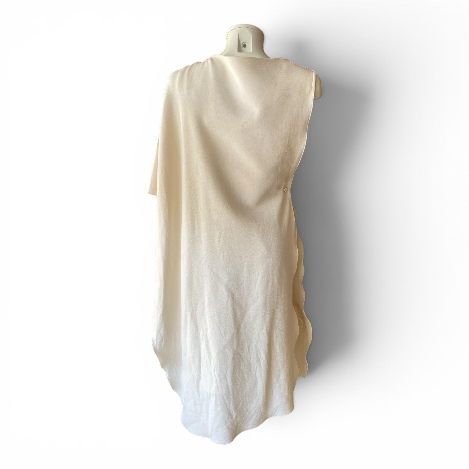 Hermès One-Shoulder Midi Dress – Cream – Size 36