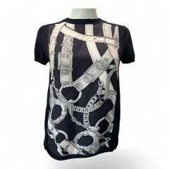 Hermès Chain Print Cashmere Top – Size 36
