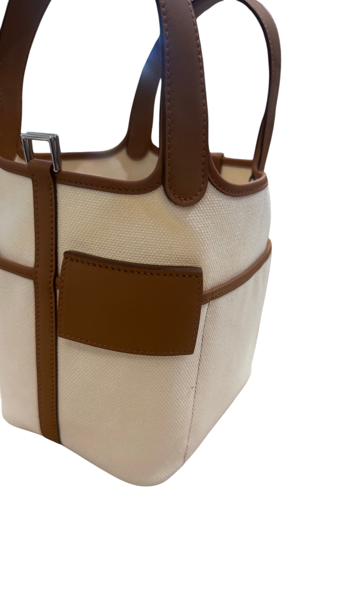 Hermès Picotin Lock 18 Cargo Gold Swift Leather Ecru Canvas Palladium Hardware Full Set 2026 K Stamp - LIMITED EDITION