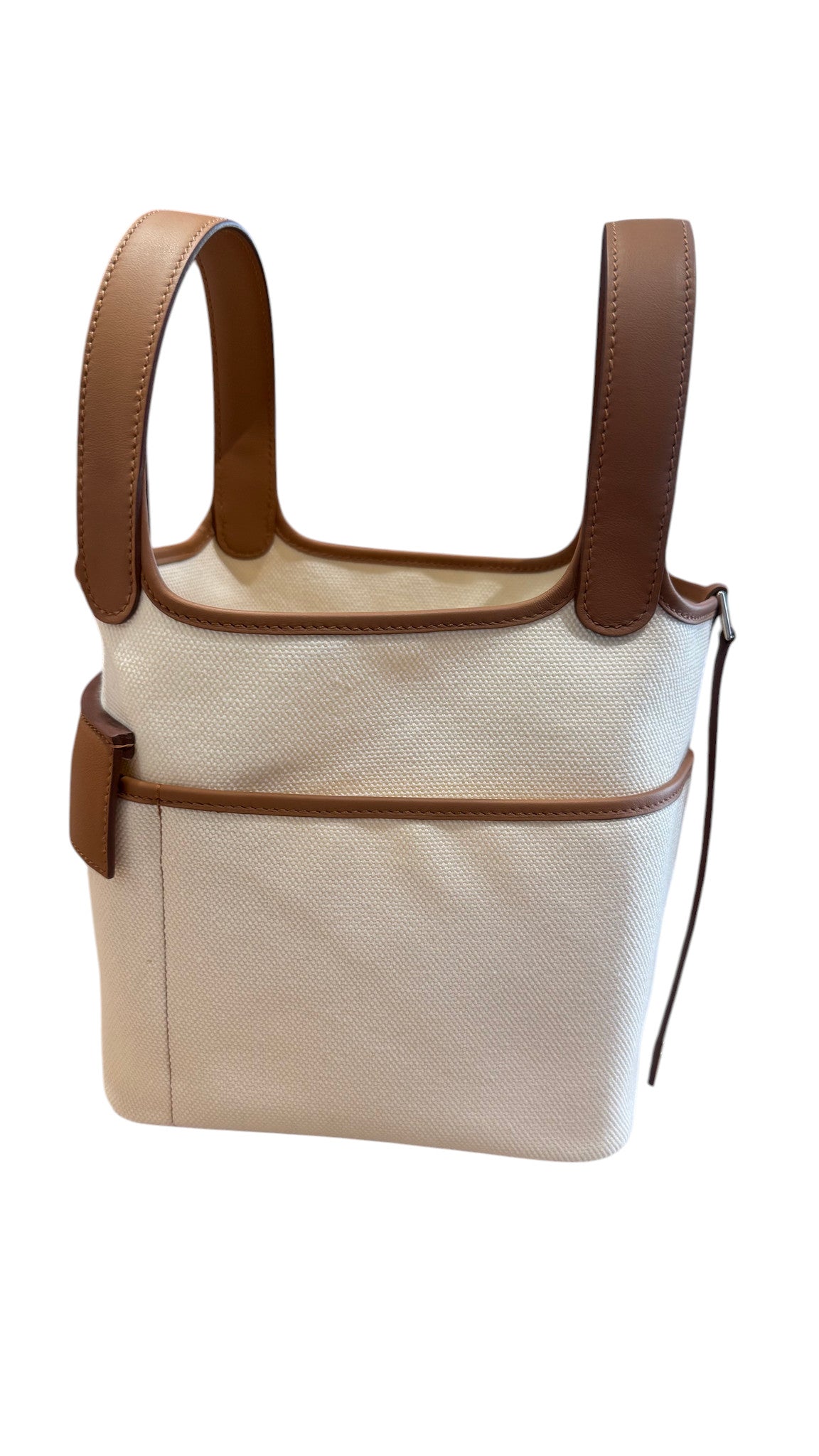 Hermès Picotin Lock 18 Cargo Gold Swift Leather Ecru Canvas Palladium Hardware Full Set 2026 K Stamp - LIMITED EDITION