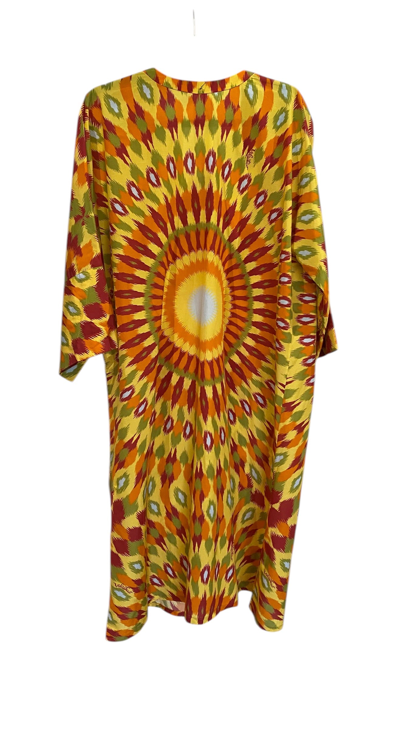 Valentino Garavani Multicolor Sun Print Silk Blend Dress V-Neck - Size 44