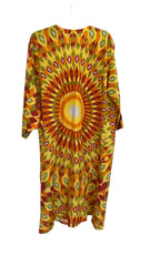 Valentino Garavani Multicolor Sun Print Silk Blend Dress V-Neck - Size 44