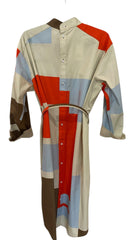 Fendi FF Puzzle Print Belted Cotton Shirt Dress Multicolor Spring, Summer 2024 - Size 44