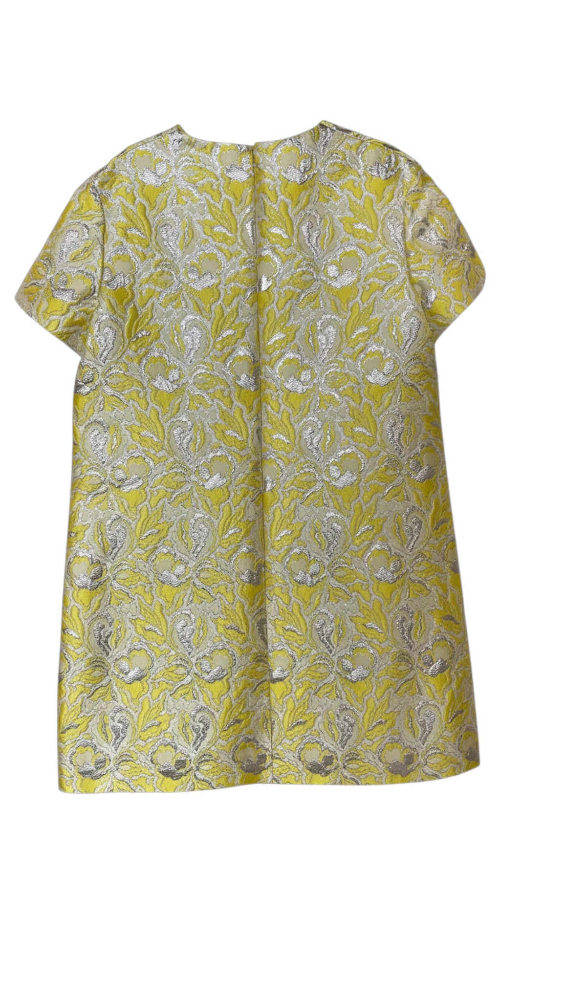 Valentino Garavani Iris Brocade Mini Dress Yellow Floral - Size 50