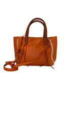 Bolso tote de cuero naranja con asa tejida Callista Crafts Bolso icónico