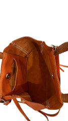 Bolso tote de cuero naranja con asa tejida Callista Crafts Bolso icónico