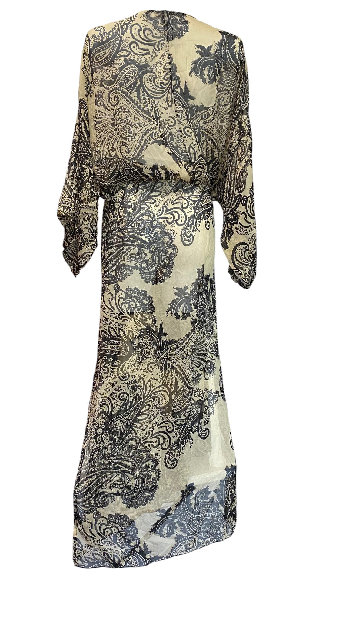Βάσια Κωστάρα Καφτάν Φόρεμα Μπεζ Μαύρο, Boho Luxe - Μέγεθος Medium