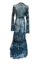 Βάσια Κωστάρα Blue Black Wrap Kaftan Dress One Size Statement Resort Wear