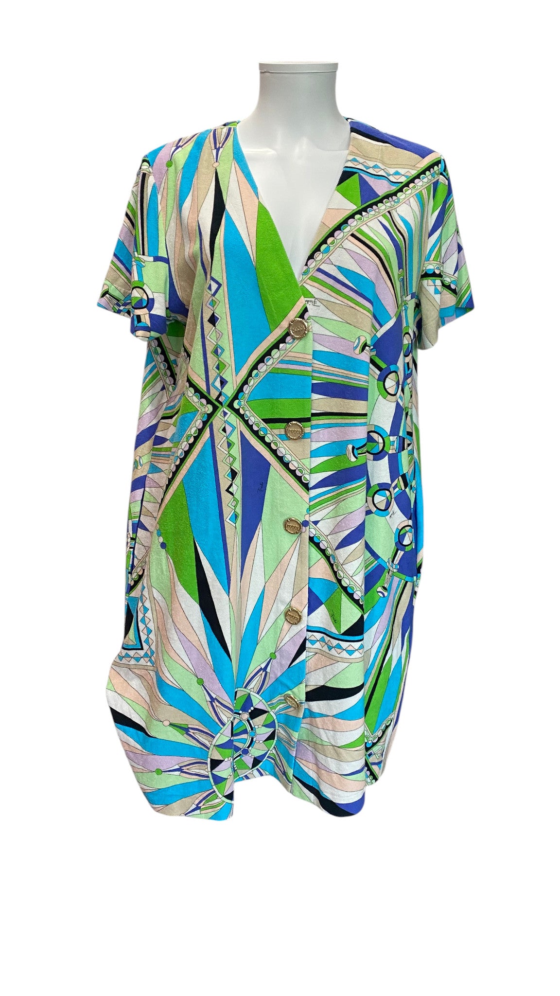 Emilio Pucci Multicolor Dress, Designer Print Dress - Size 44