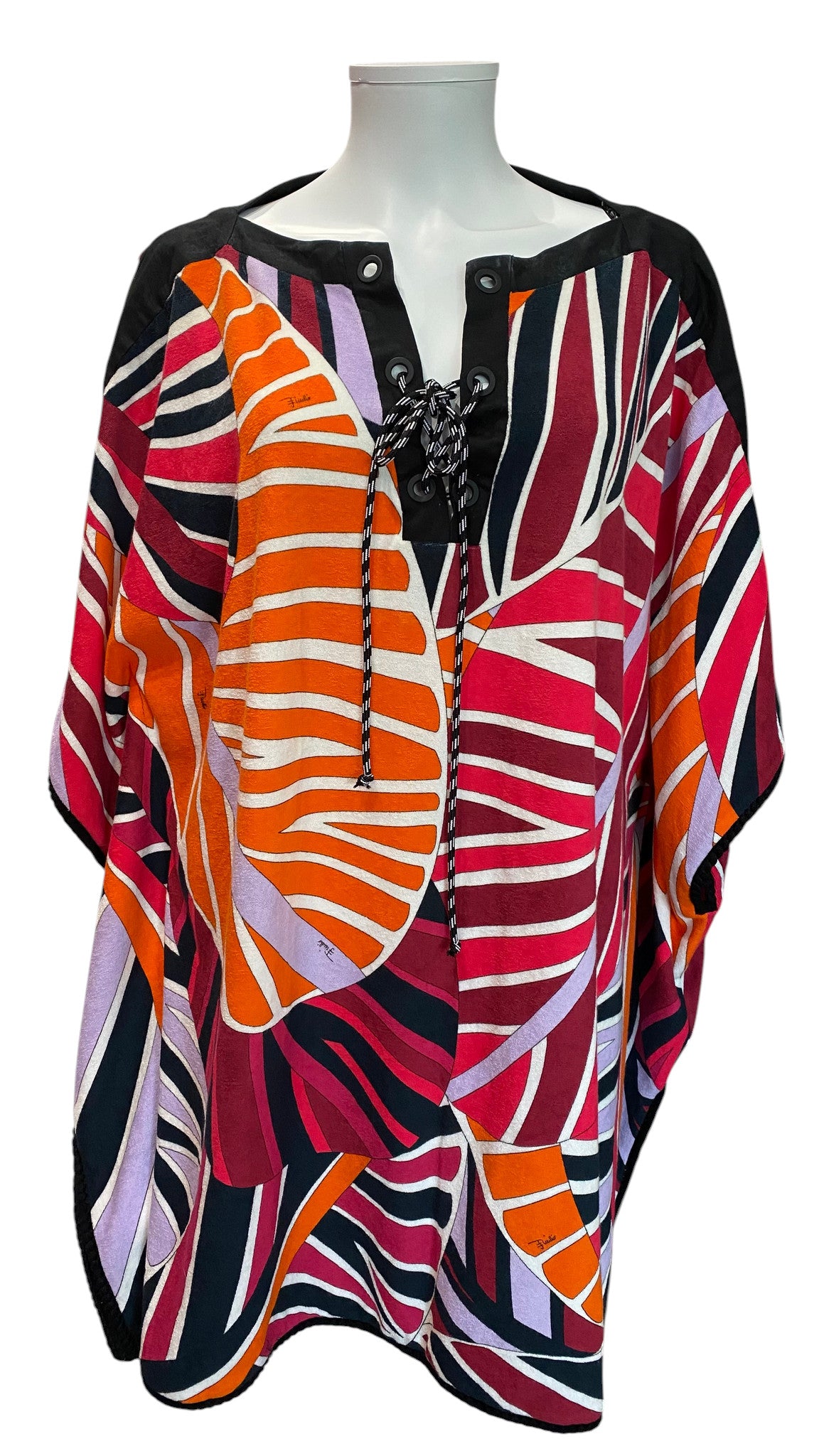 Emilio Pucci Multicolor Kaftan Dress Statement Silk Resort Dress