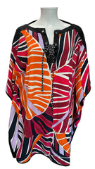 Emilio Pucci Multicolor Kaftan Dress Statement Silk Resort Dress