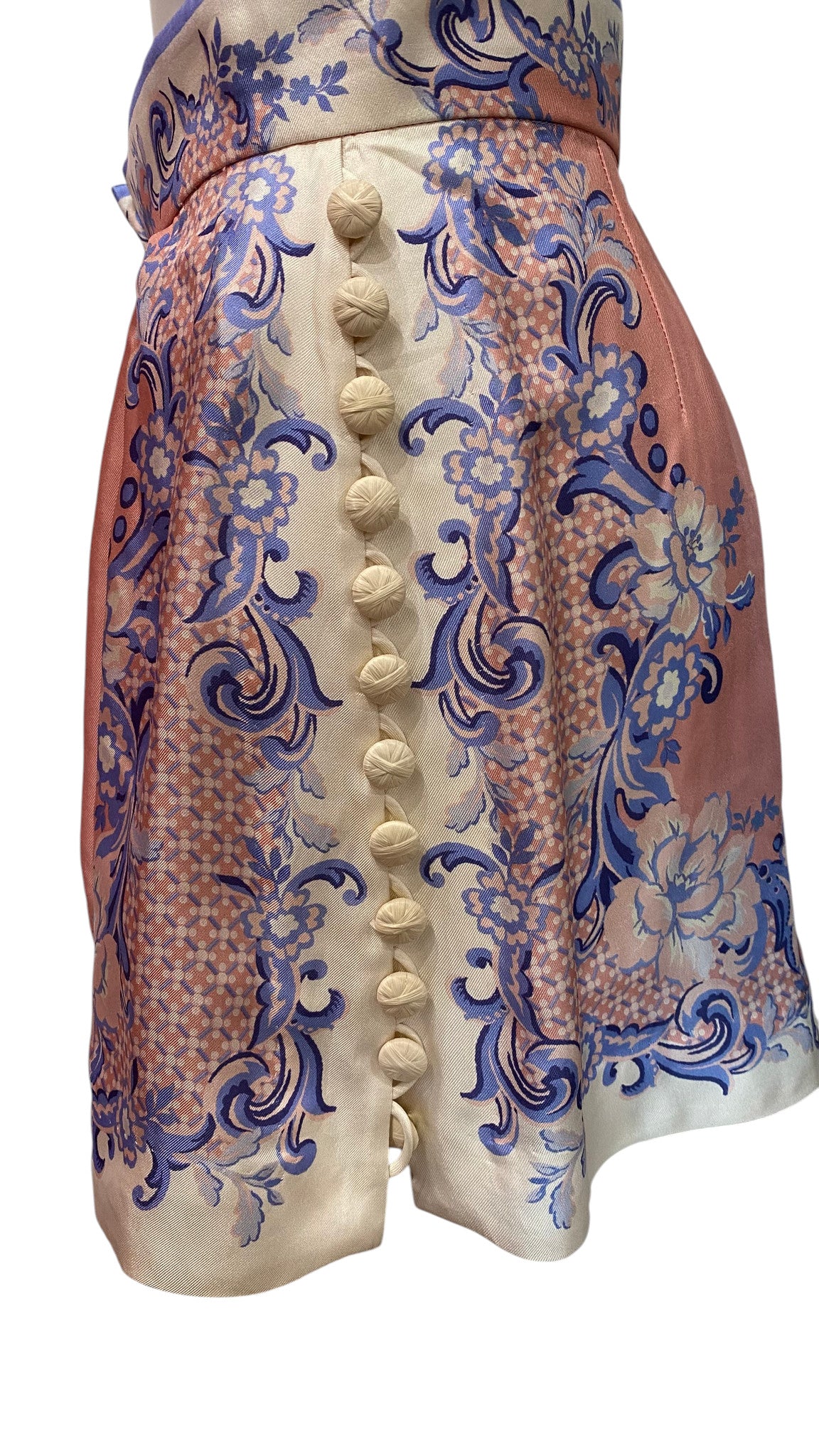 Conjunto estampado de shorts y blusa con cinturón Zimmermann, Resort de lujo a juego