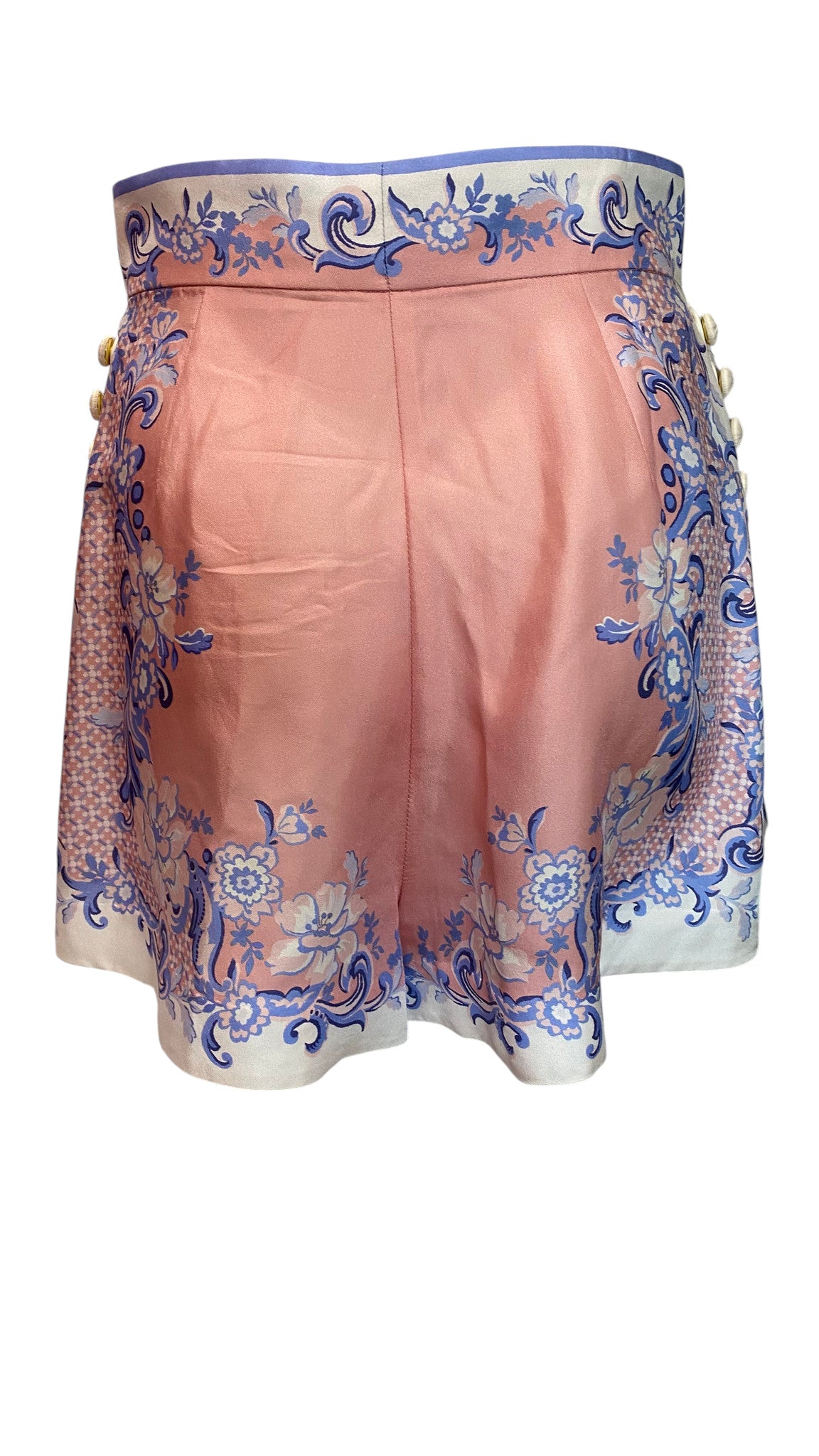 Conjunto estampado de shorts y blusa con cinturón Zimmermann, Resort de lujo a juego