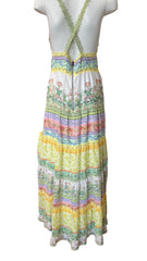 Alice + Olivia Floral Maxi Dress, Pastel Bohemian Silk Blend Dress - Size 6