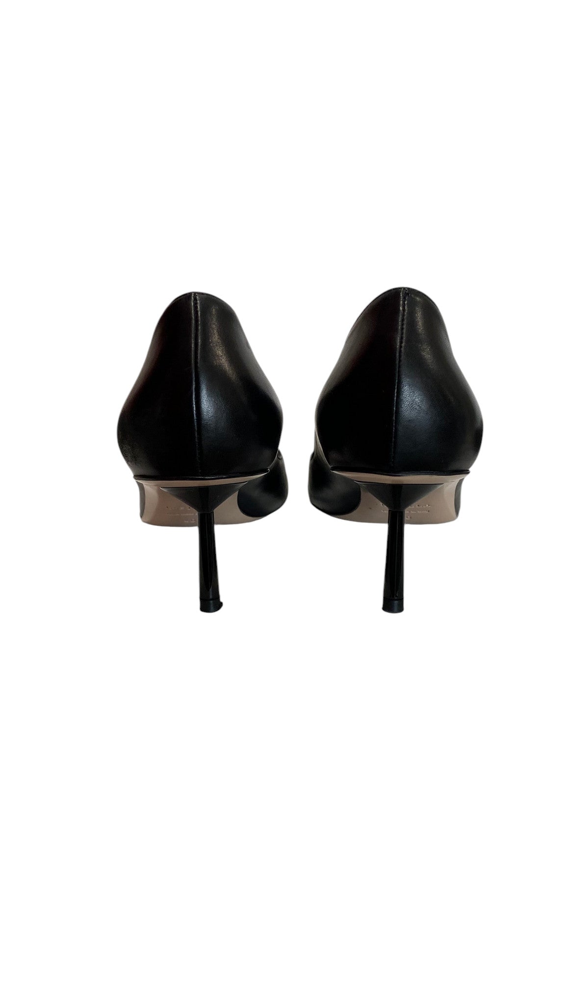 Le Silla Black Pointed Toe Pumps, Classic Leather Heels - Size 40