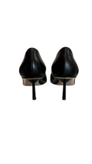 Le Silla Black Pointed Toe Pumps, Classic Leather Heels - Size 40