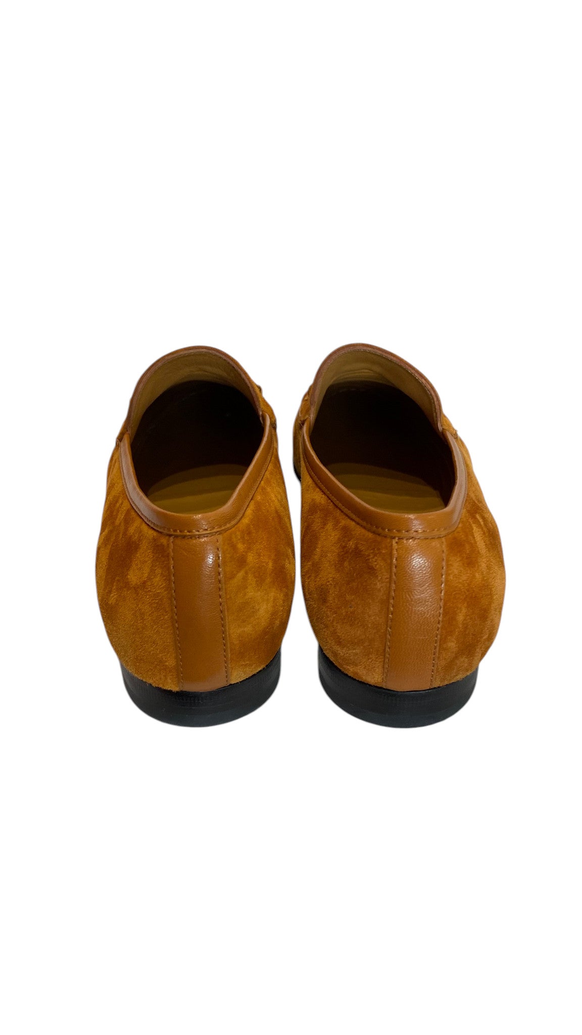 Gucci Jordaan Horsebit Suede Loafers Tan, Classic Designer Loafers - Size 39