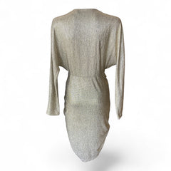 IRO Metallic Silver Ruched Dress – Size 38