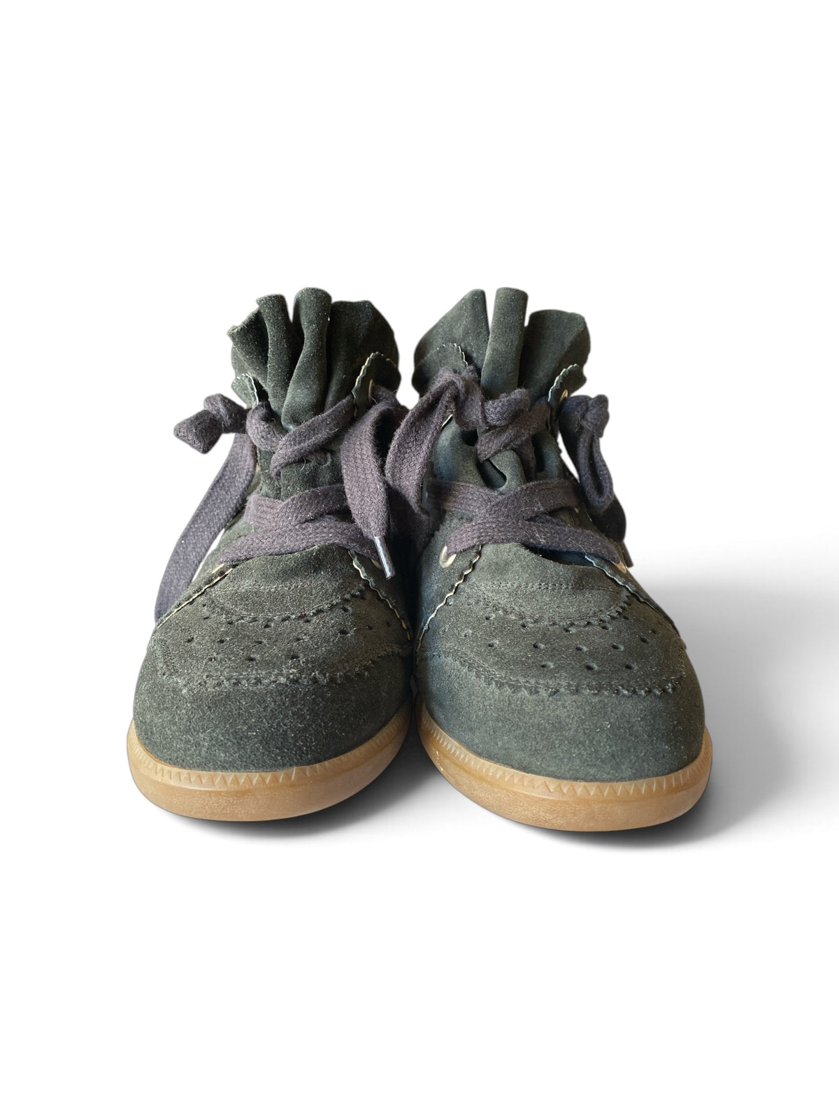 Isabel Marant Suede High-Top Wedge Sneakers – Black – Size 40