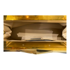 Jimmy Choo Diamond Frame Leather Clutch – Black & Gold