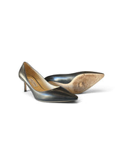 Jimmy Choo Pointed-Toe Leather Pumps – Black – Size 39