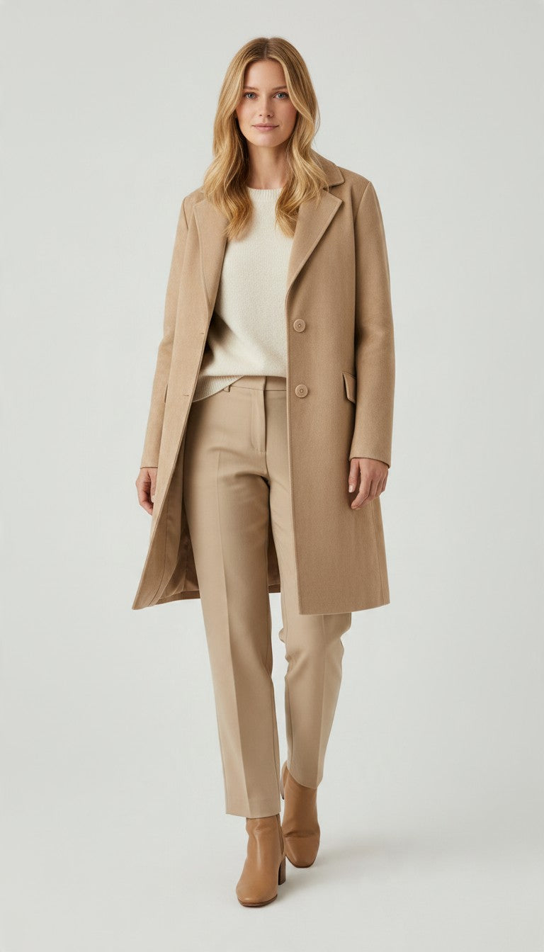 Joseph Camel Cashmere Tailored Coat – Size 36