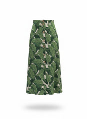 Karavan Tropical Leaf Print Skirt - Size Medium